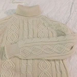 Vintage cable knit turtleneck sweater